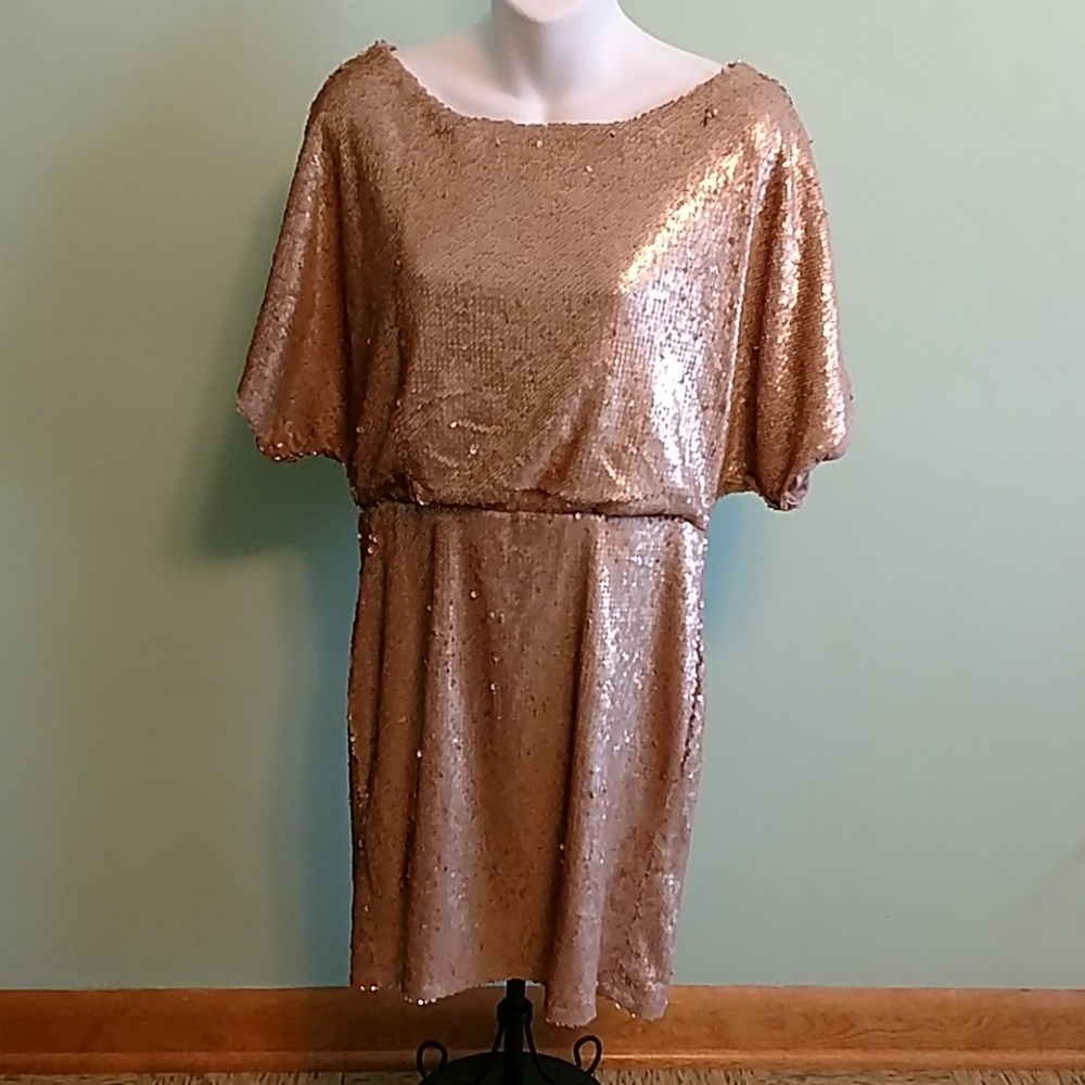 Lulu's Gold Sequin Dress